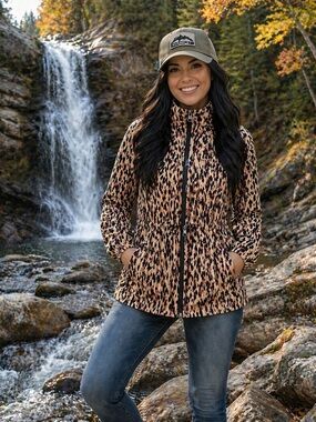 ✨ George NWT Animal Print Double Zipper Windbreaker Jacket Size M ✨